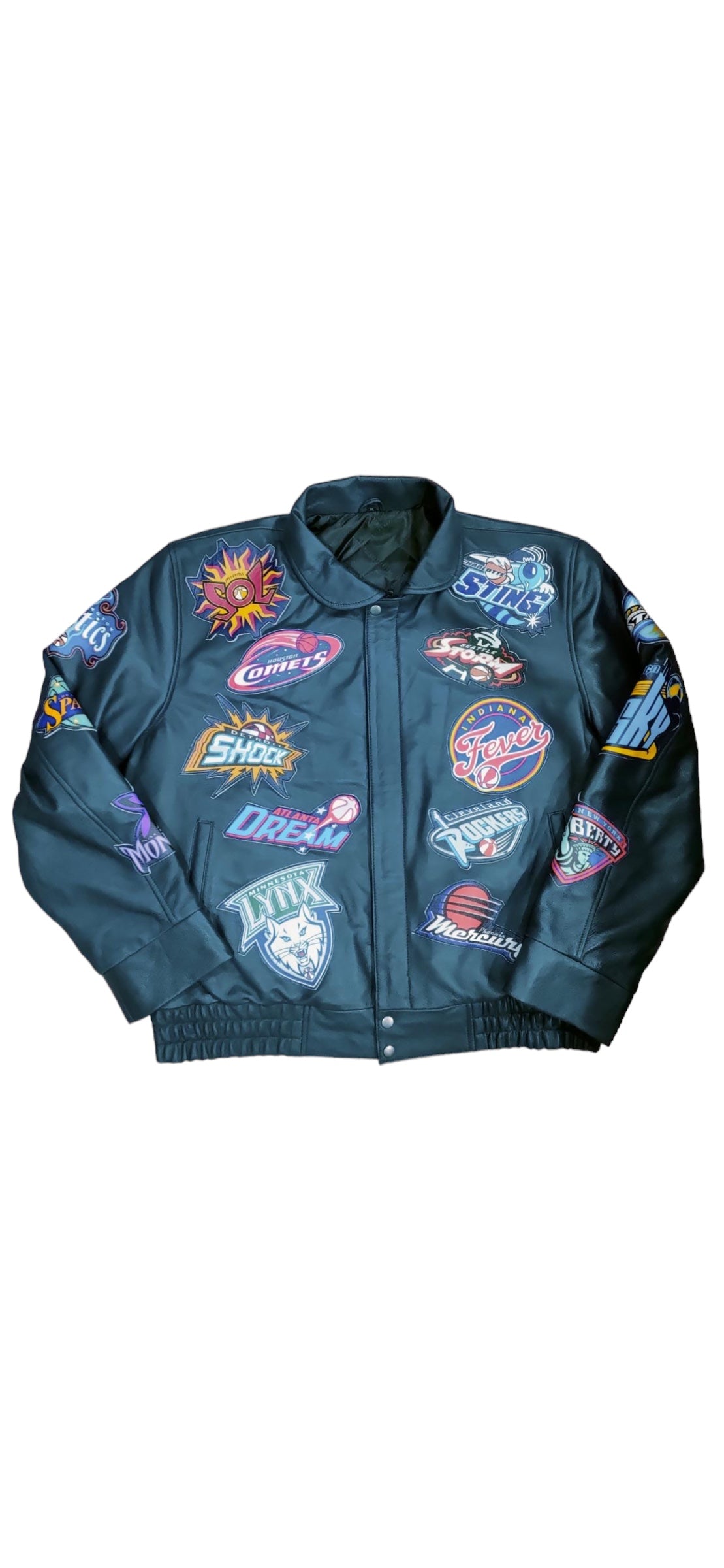 WNBA Logo leather Jacket