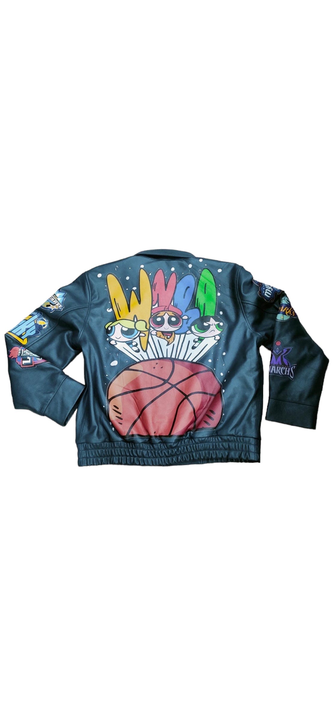 WNBA Logo leather Jacket